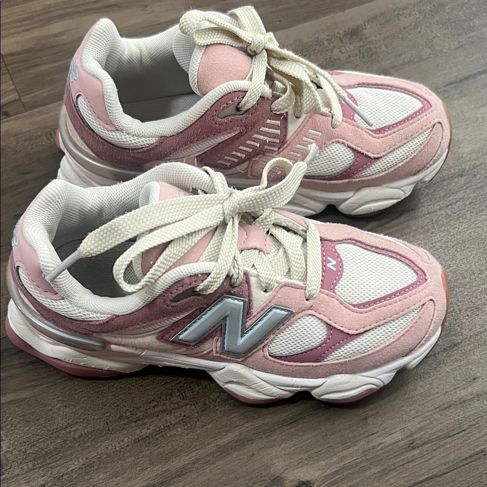 New Balance Pink and White Athletic Shoes 9060 kids like new